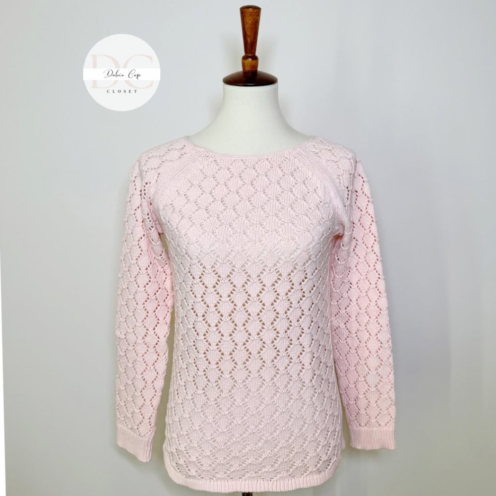 ANN TAYLOR LOFT Pink Knitted Crew Neck Sweater Size XS